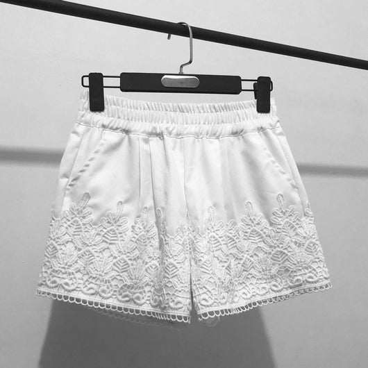 Pantalones Anchos de Encaje para Mujer - Shorts Casuales Primavera Verano Talla Grande - Image 2