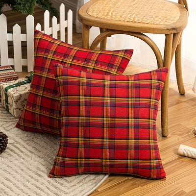 Funda de Almohada Navideña Tartán para Sala de Estar - Image 8