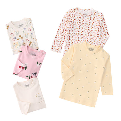 Pack de 5 Camisetas Infantiles Manga Larga Estampado Otoño Multicolor - Image 46
