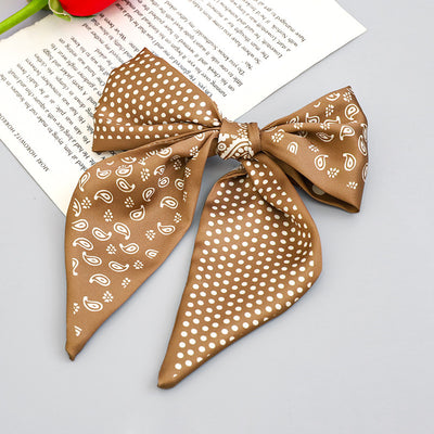 Clip Primavera para Coleta con Moño de Tela Estampada - Accesorio para Cabello Elegante - Image 40