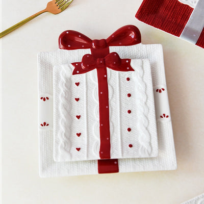 Plato Cuadrado Decorativo con Moño - Multiusos para Eventos y Celebraciones - Image 3