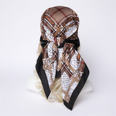 Chal Hijab Protector Solar con Bloques de Color Floral - Image 33