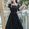 Vestido Negro Ajustado a la Cintura - Diseño Elegante para Mujer
