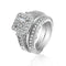 Anillo de Plata S925 Mujer Diseño Original Diamante Cuadrado