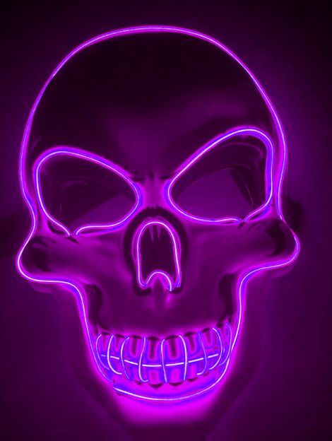 Máscara de Calavera LED Brillante Aterradora para Halloween - Image 18