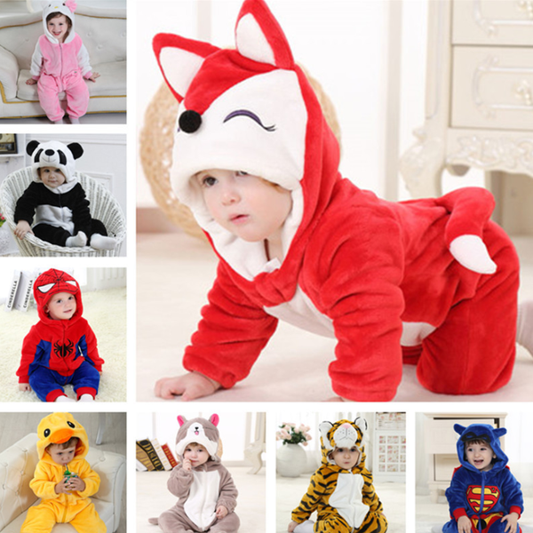 Pijamas de gateo con diseño de animales para bebés primavera-otoño