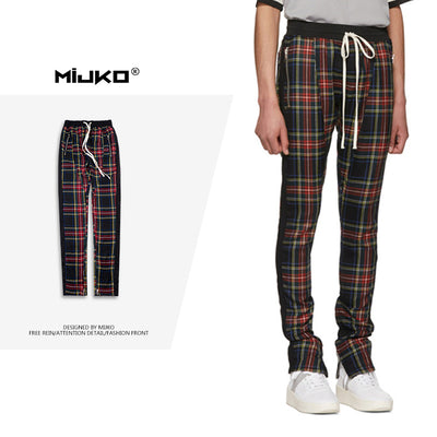 Pantalones Casuales de Cuadros con Cierre para Otoño e Invierno - Image 2