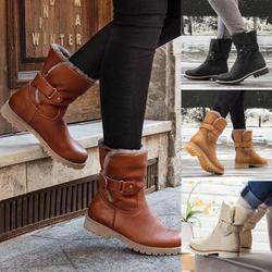 Botas Medianas Cómodas de Punta Redonda para Mujer Tallas Grandes