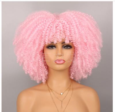 Peluca Rizada Corta Afro Multicolor Estilo Europeo Americano - Image 7