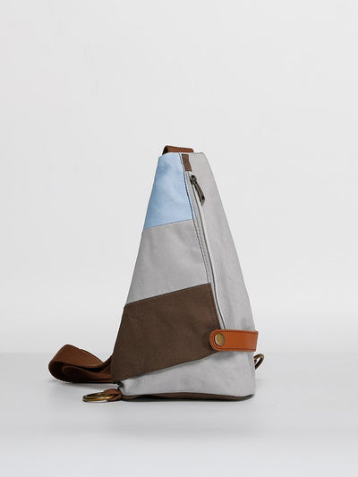 Bolsa de Pecho Crossbody Canvas con Diseño Bicolor