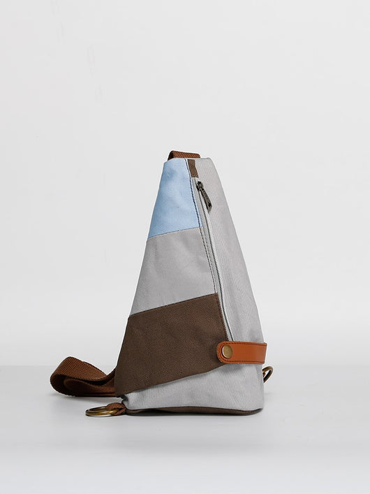 Bolsa de Pecho Crossbody Canvas con Diseño Bicolor