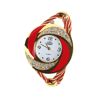 Pulsera Reloj de Diamantes con Trenzado - Image 7