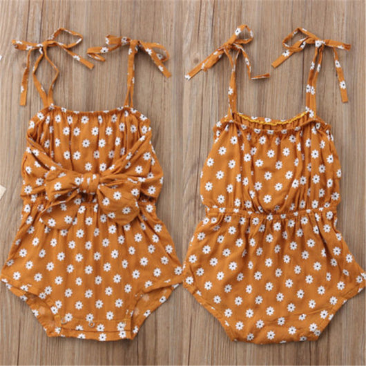 Enterizo Floral para Bebé Niña con Lazo y Lunares - Traje de Baño Verano - Image 2