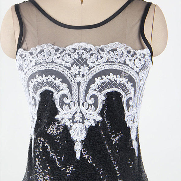 Vestido de Noche Elegante con Lentejuelas y Espalda Descubierta