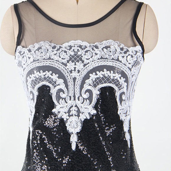 Vestido de Noche Elegante con Lentejuelas y Espalda Descubierta
