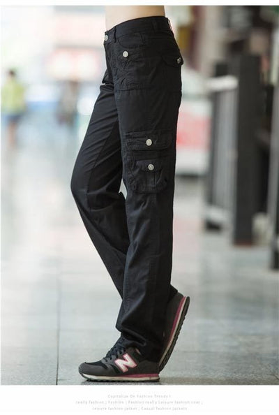 Pantalones Cargo Mujer Holgados Efecto Adelgazante con Múltiples Bolsillos - Image 9