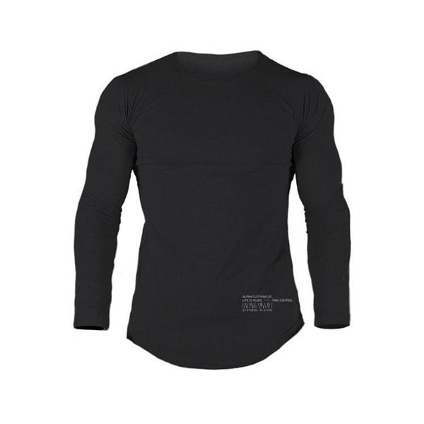 Playera Deportiva de Manga Larga para Hombre - Ajuste Elástico y Transpirable
