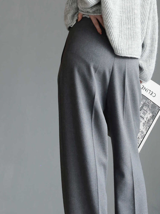 Pantalones de Talle Alto Mujer Pierna Ancha Recta Elegantes - Image 6