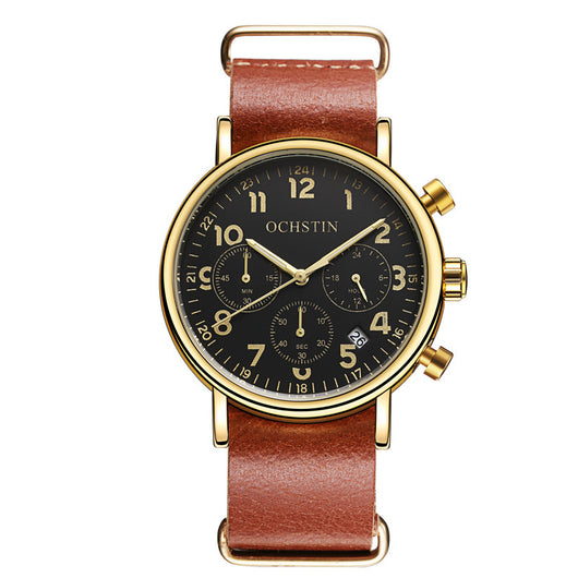 Reloj de Cuarzo Multifunción con Calendario de Tres Esferas - Image 10