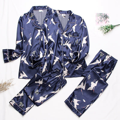 Pijamas de Seda para Parejas - Manga Larga Fresca y Cómoda - Image 69