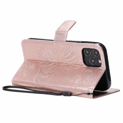 Funda de Cuero para Teléfono con Mariposa Prensada - Image 45