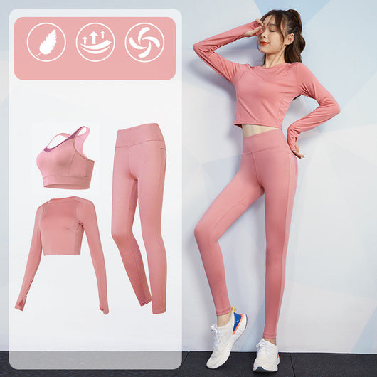 Conjunto Deportivo de 3 Piezas Ajustado de Secado Rápido para Running - Image 14