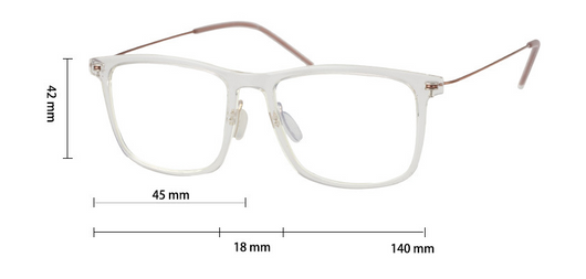 Two pairs of clear rectangular anti-blue light glasses with thin rose gold temples on a white background. - Image 5