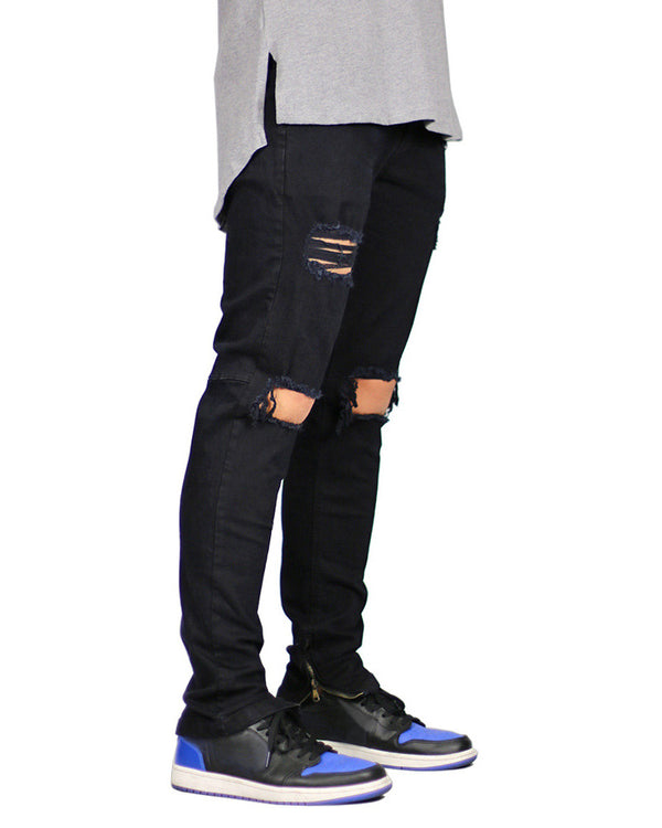 Pantalones Vaqueros Slim Rotos para Hombre