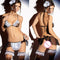 Conjunto de Doncella Tentación con Malla Transparente - Tres Piezas
