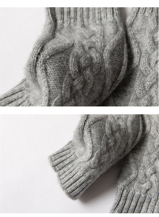 Guantes sin Dedos de Cachemira Tejida en Colores Sólidos - Image 9