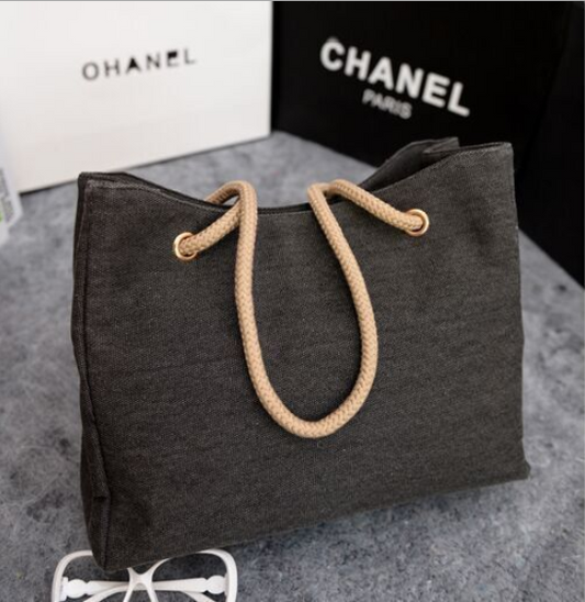 Bolso de Lona Coreano Grande - Diseño Minimalista y Versátil para Mujer - Image 2