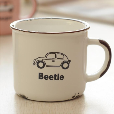 Taza de Viaje Esmaltada con Diseño de Auto - Taza de Café Térmica para Aventuras - Image 6
