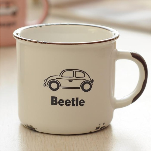 Taza de Viaje Esmaltada con Diseño de Auto - Taza de Café Térmica para Aventuras - Image 6