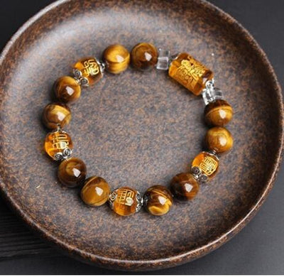 Pulsera de Cuentas Ojo de Tigre Dios de la Riqueza - Amuleto de Abundancia - Image 4