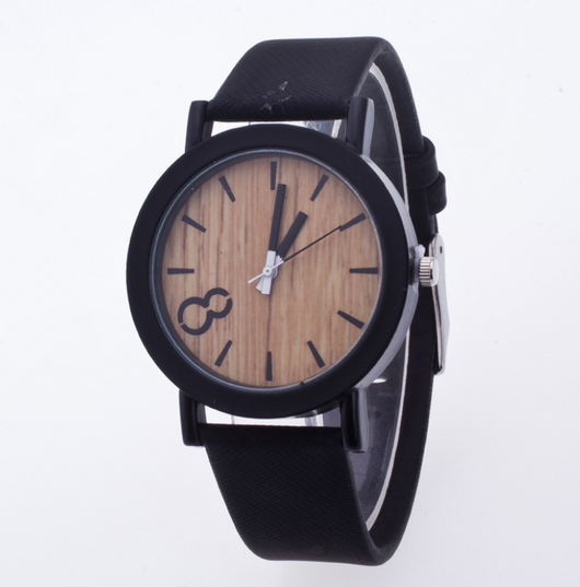 Reloj Retro Unisex con Correa de Cuero PU Efecto Madera - Image 2