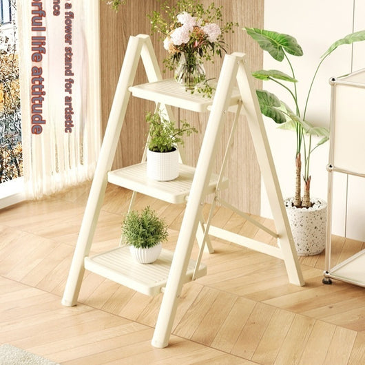 Escalera Roja Plegable para Plantas - Soporte Compacto sin Ocupar Espacio