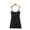 Vestido Sling de Cuero PU sin Mangas para Verano