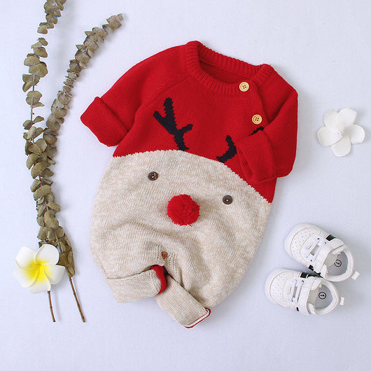 Pijama navideño unisex con estampado de reno para niños y niñas - Image 6
