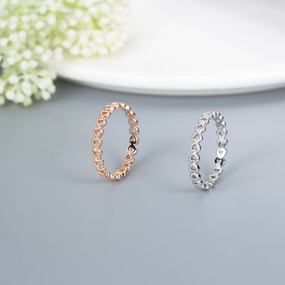 Anillo de Corazón Chapado en Cobre y Platino - Image 6