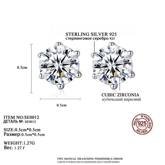 Aretes de Plata Esterlina con Circón Brillante - Image 3