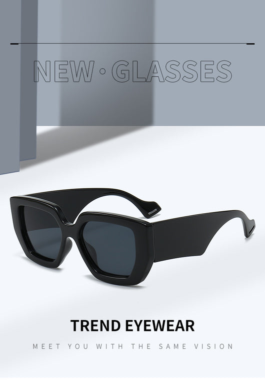 Beige square frame sunglasses with dark gray lenses, featuring a thick, fashion-forward design. - Image 41
