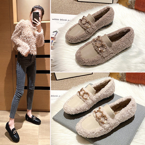 Pantuflas Invierno Mujer con Suela Gruesa y Forro de Terciopelo