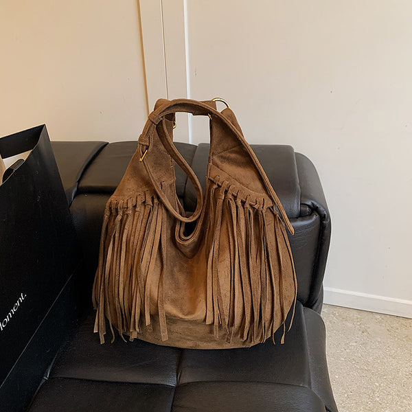 Bolsa Mensajera Retro de Gran Capacidad Tipo Dumpling para Otoño e Invierno