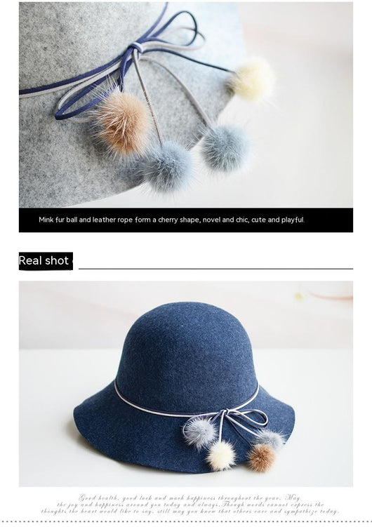 Gorro Lana Pescador Coreano con Pomón de Piel - Sombrero Cuenca Elegante para Mujer - Image 8