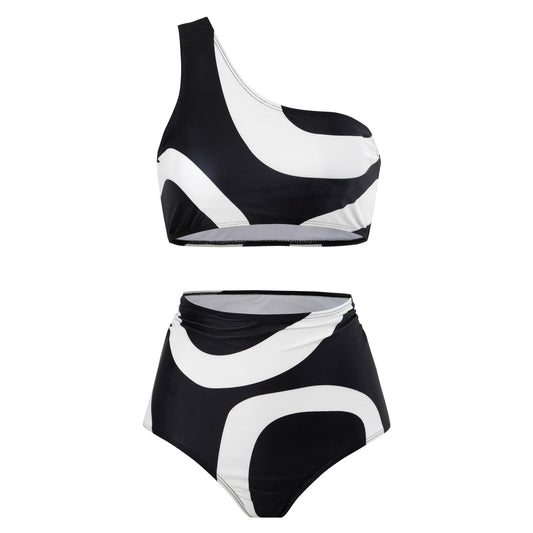Bikini Asimétrico con Falda Envolvente - Diseño Sexy de Una Hombrera - Image 2