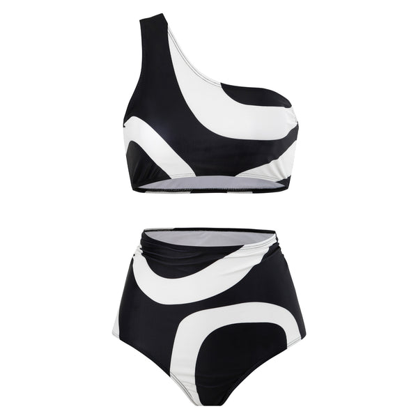 Bikini Asimétrico con Falda Envolvente - Diseño Sexy de Una Hombrera