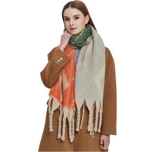 Pashmina de Otoño Invierno con Borlas - Tejido Grueso Europeo Estilo Moderno - Image 39
