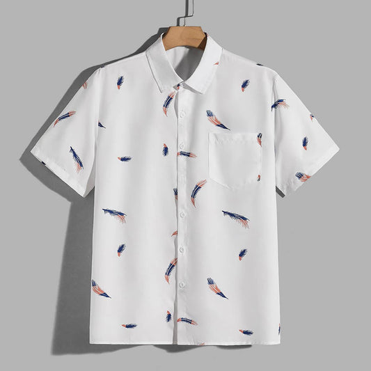 Camisa Manga Corta con Bolsillo Ligero para Hombre
