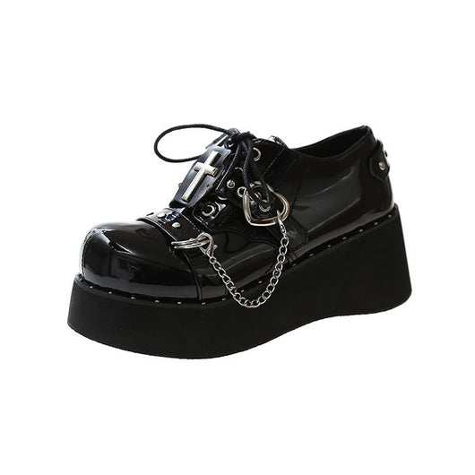 Zapatos Plataforma Punk Lolita en Cuero Negro - Image 12