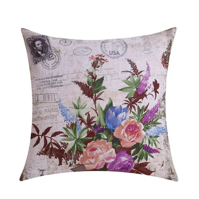 Funda de Almohada Decorativa Retro París Torre Eiffel con Flores - Image 10
